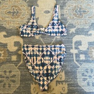 Skatie Blue and Cream Bikini Set
